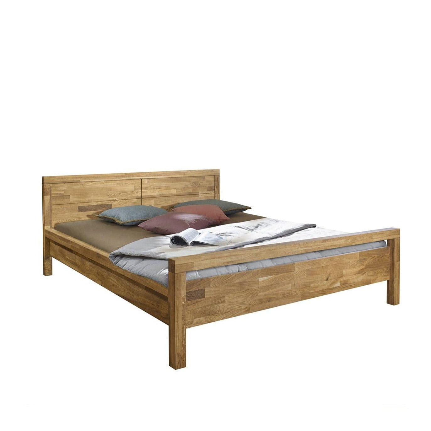 NordicStory Cama de madera maciza de roble